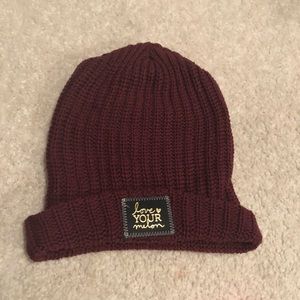 Burgundy beanie